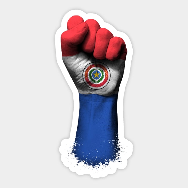 Flag of Paraguay on a Raised Clenched Fist Sticker by jeffbartels